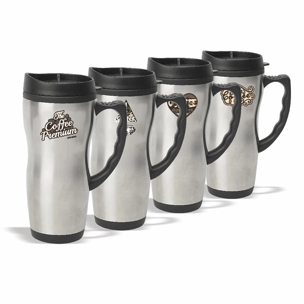 16 oz. Stainless Steel Travel Mug with Plastic Liner - Image 4