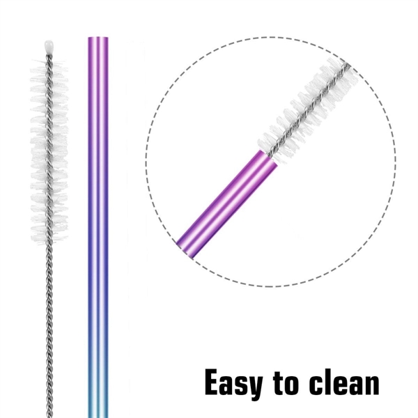5 Pack Metal Straws Set with Brush - Image 7