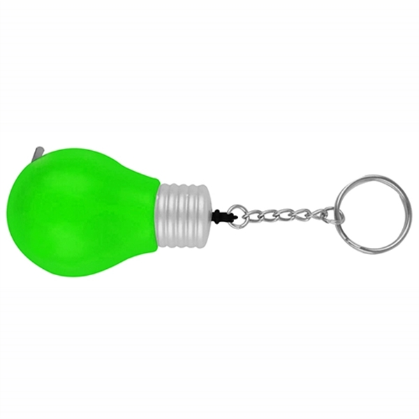 Light Bulb Shape Tape Measure with Key Chain - Image 2