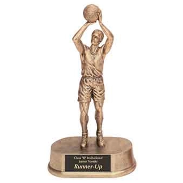 9 1/2" Antique Gold Male Basketball Resin
