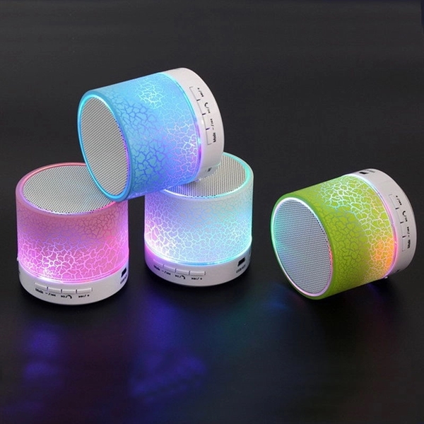 Round Wireless Mini LED Light Crack Bluetooth Speaker - Image 1