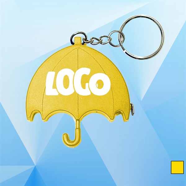 Umbrella Shaped Tape Measure with Key Chain - Image 1