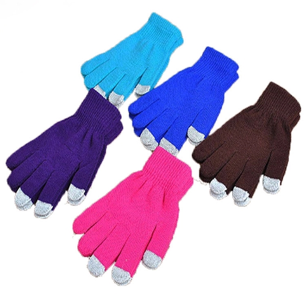 Touch Screen Acrylic Knitted Gloves - Image 1