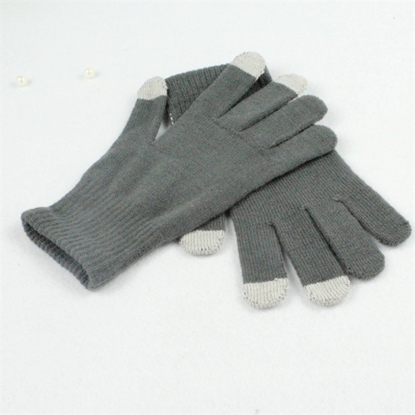 Touch Screen Acrylic Knitted Gloves - Image 4