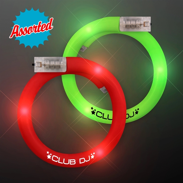 LED Flash Tube Bracelets - Assorted Green & Red - Image 1