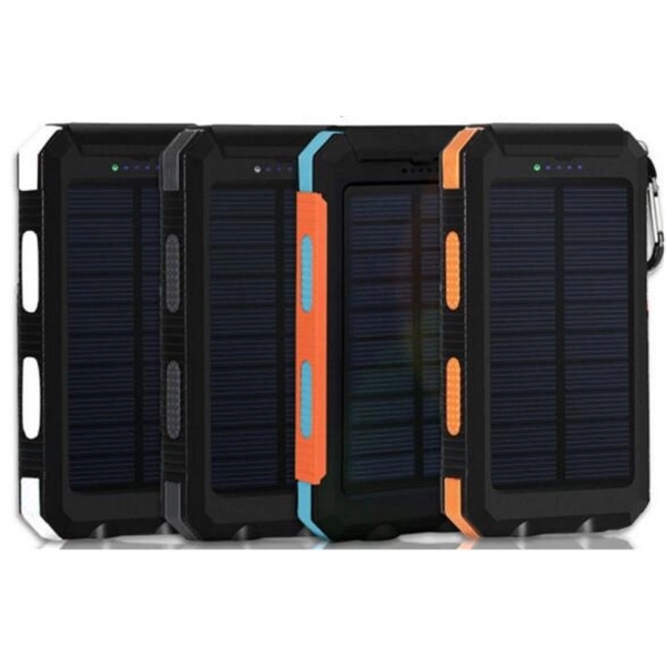 Rainproof SOS Dual USB Solar Power Bank Panels with Compass - Image 2