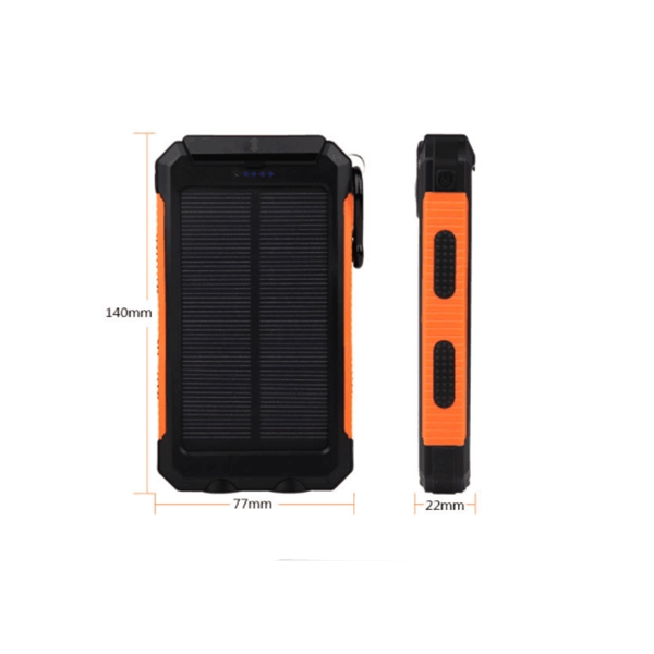 10000mAh Solar Charger Power Bank Waterproof Portable - Image 2
