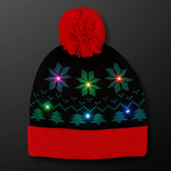 Light Up Christmas Beanie Hat - Image 1