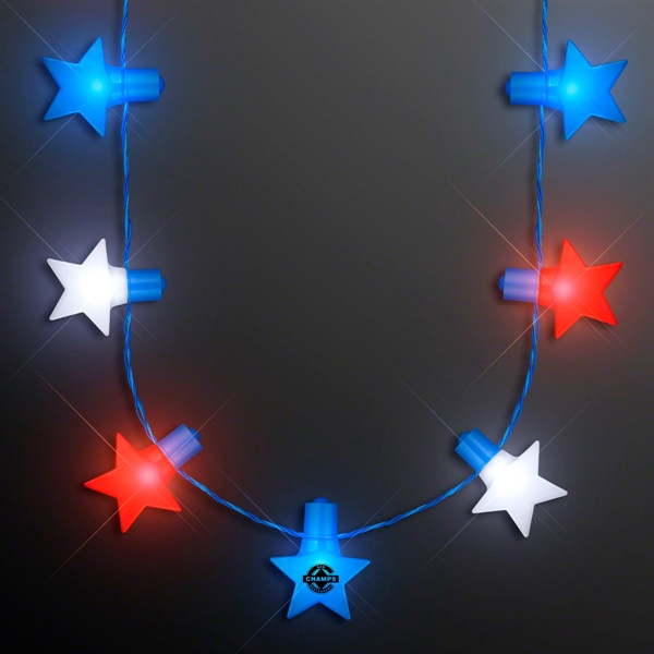 Red, White & Blue Stars String Lights Necklace - Image 1