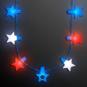 Red, White & Blue Stars String Lights Necklace