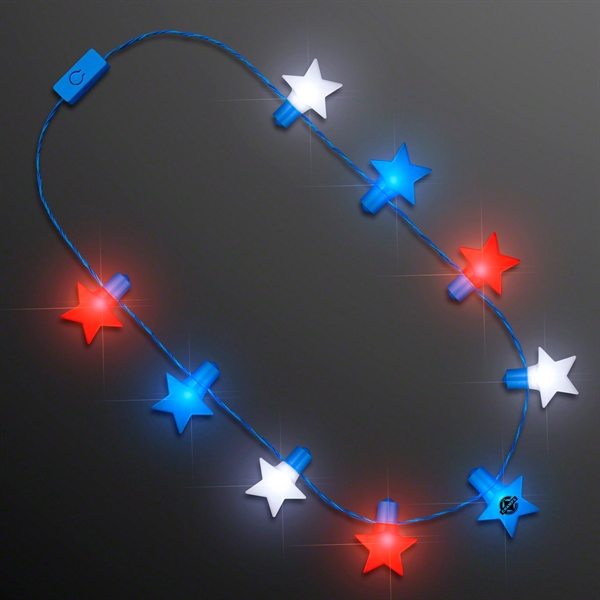 Red, White & Blue Stars String Lights Necklace - Image 2