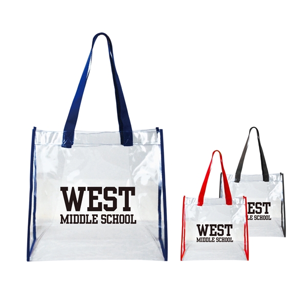 NFL Approved Clear Open Tote with 19" Webbing Handles - Image 1