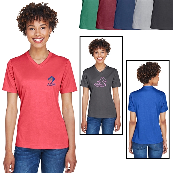 Team 365® Ladies' Sonic Heather Performance T-Shirt - Image 1