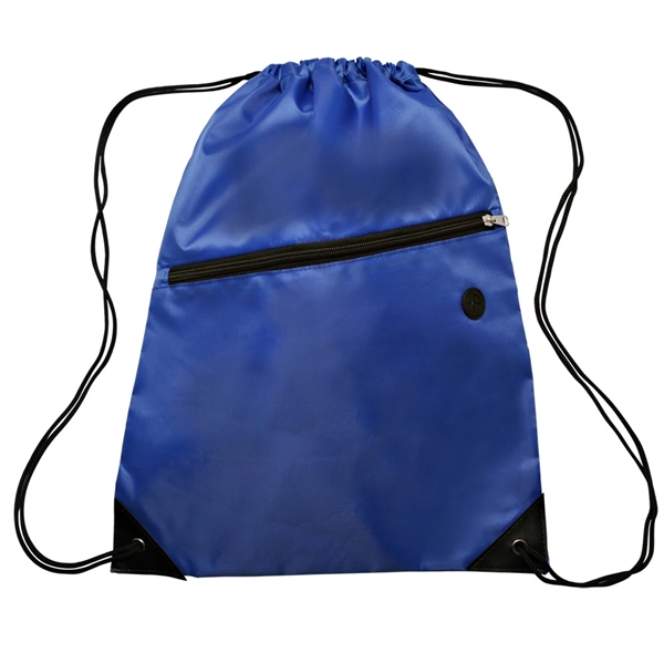 Sports Backpack w/ Large Front Zipper Drawstring Backpacks - Image 10