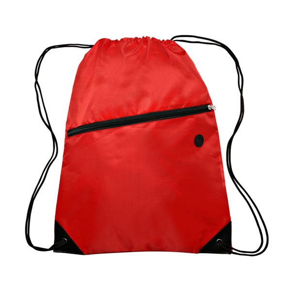 Sports Backpack w/ Large Front Zipper Drawstring Backpacks - Image 15