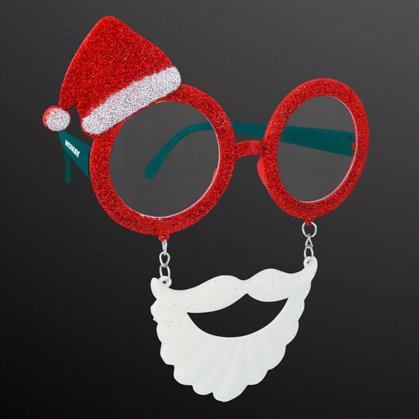 Funny Moustache Santa Glasses (NON-Light Up) - Image 1