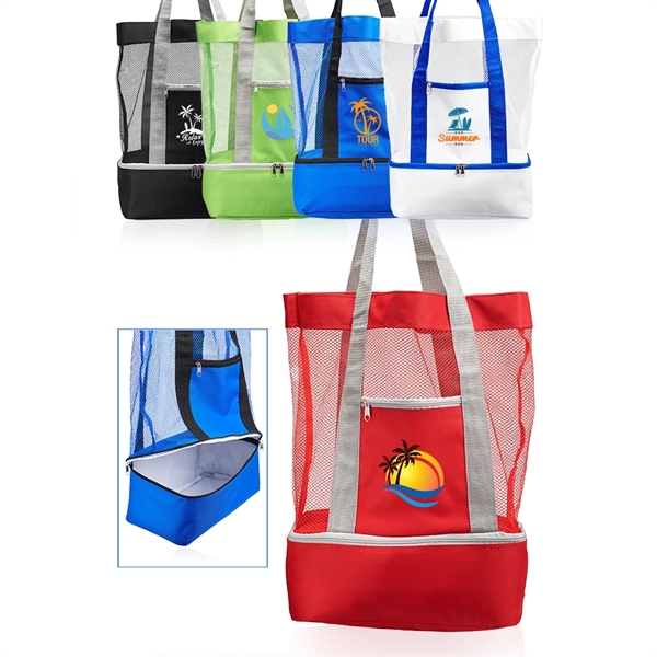 Mesh Tote Bags with cooler - Image 1