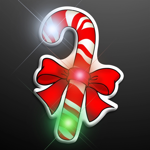 LED Candy Cane Christmas Pin