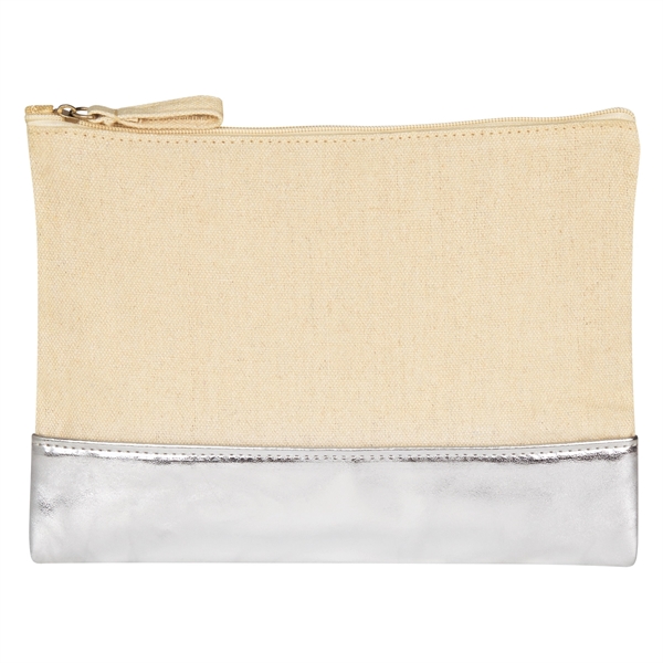 12 Oz. Cotton Cosmetic Bag With Metallic Accent - Image 2