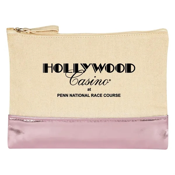 12 Oz. Cotton Cosmetic Bag With Metallic Accent - Image 3