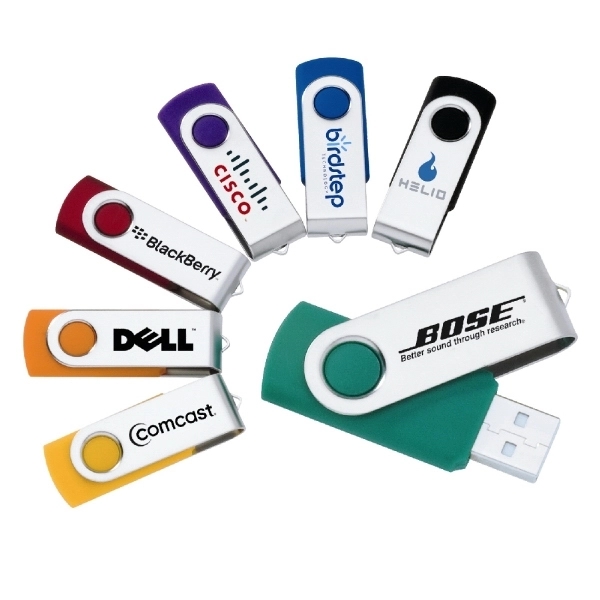 Free Shipping Stock Swivel USB Flash Drive - Image 1