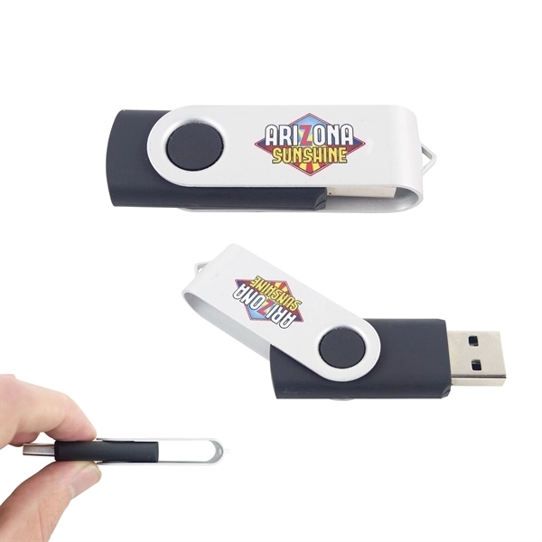 Twister Swivel USB flash drive w/ Metal clip - Image 3
