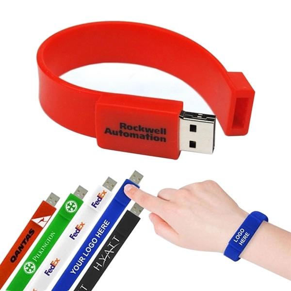 USB Flash Drive Silicon Bracelet USB 2.0 Wristband - Image 1