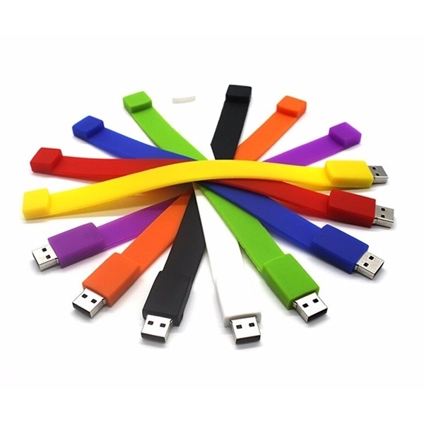 Custom Silicone USB Flash Drive Wristband Bracelet - Image 1