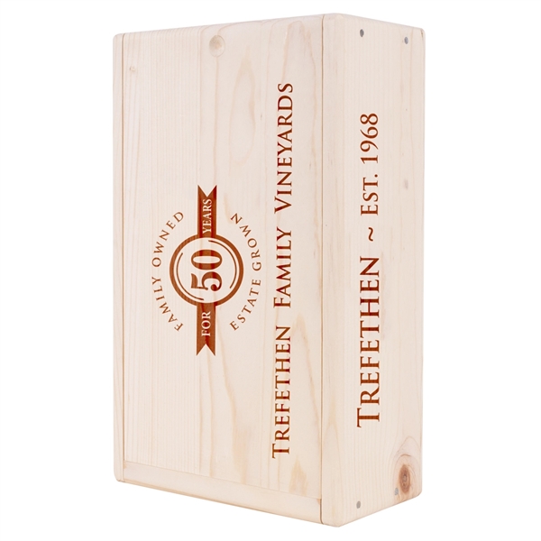 Wood Wine Gift Box Crate (Two Bottle) Made in California - Image 5