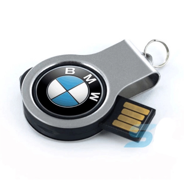 Swivel Mini USB Flash Drive with Epoxy Dome Logo - Image 1