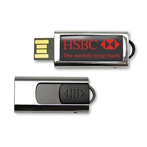 Mini Stainless Steel USB Flash Drive with Epoxy Dome Logo