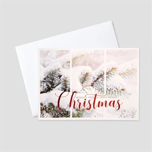 Snowy Christmas Foil Printed Holiday Greeting Card