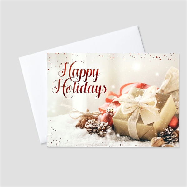 Holiday Wrappings Foil Printed Holiday Greeting Card