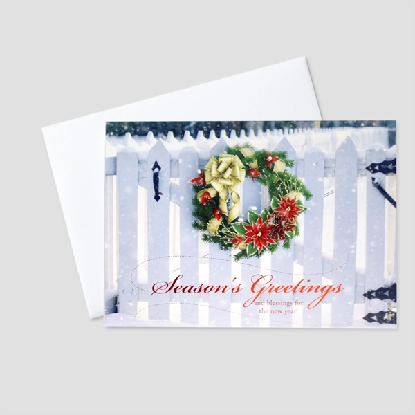 Wonderland Wreath Foil Printed Holiday Greeting Card