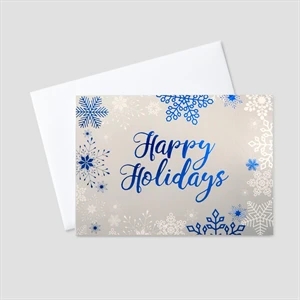 Holiday Snowflakes Foil Printed Holiday Greeting Card