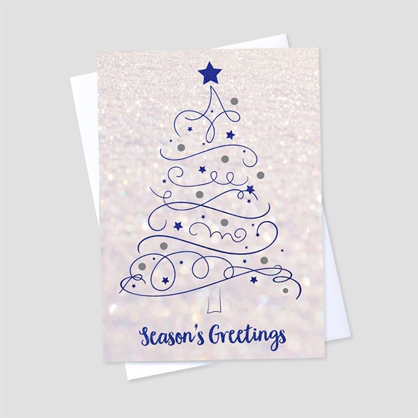 Dazzling Holiday Design Foil Printed Holiday Greeting Card