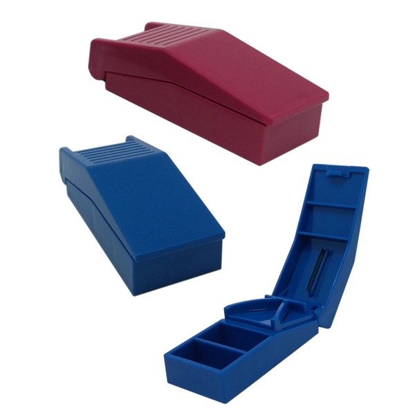 2-in-1 Pill Box W/ Tablet Cutter Pill Splitter - Full Color - Image 2