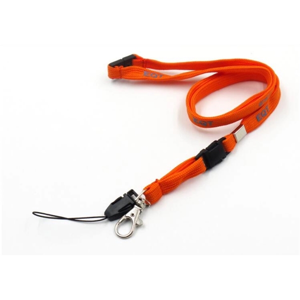 Custom 3/4"W Knit Tube Polyester Lanyard w/ Phone attachment - Image 1