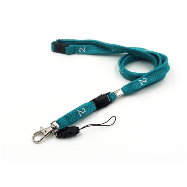 Custom 3/4"W Knit Tube Polyester Lanyard w/ Phone attachment - Image 5