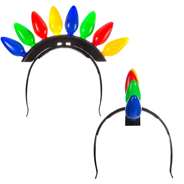Christmas Bulb LED Mohawk Headband - Image 3