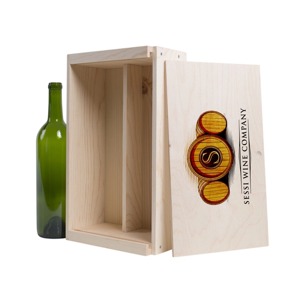 Wood Wine Gift Box Crate (Two Bottle) Made in California - Image 7