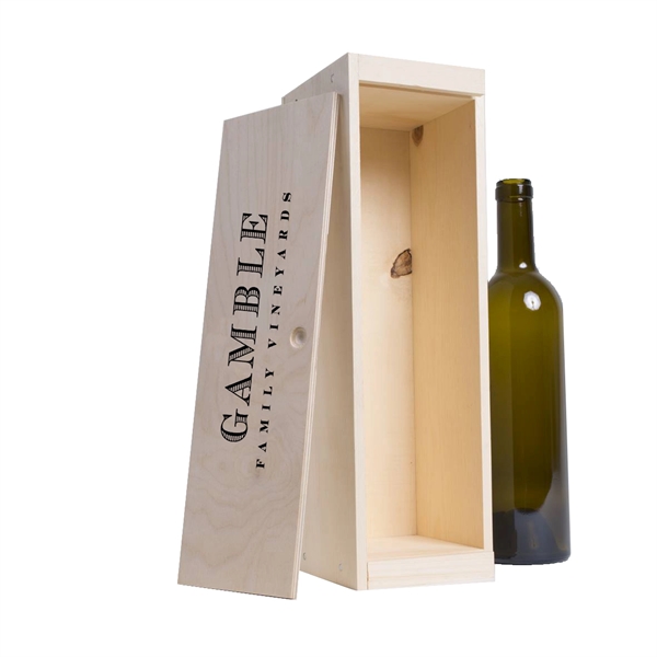 Wood Wine Gift Box Crate (One Bottle)  - Image 1