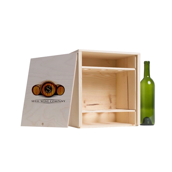 Wood Wine Gift Box Crate (Six Bottle) Made in California - Image 3