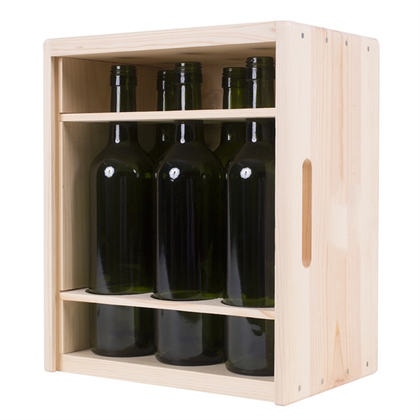 Wood Wine Gift Box Crate (Six Bottle) Made in California - Image 6
