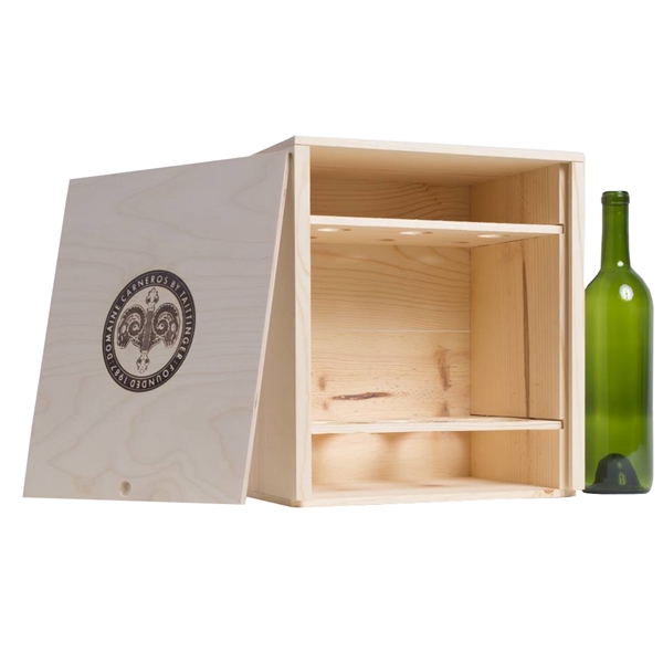 Wood Wine Gift Box Crate (Six Bottle) Made in California - Image 1