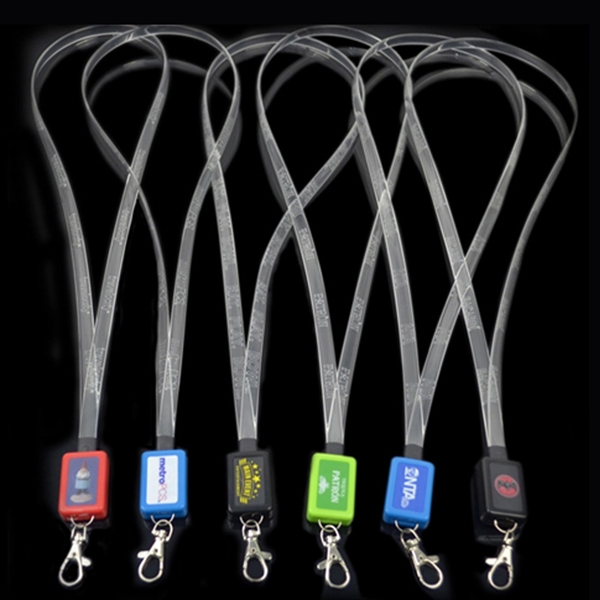 Light Up 3/8 '' Width Lanyard With Badge Clip - Image 3