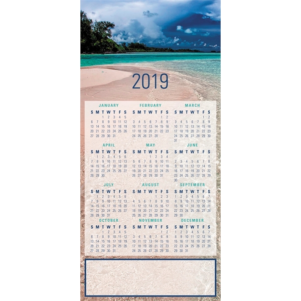 2019 Beach Front New Year Calendar Greeting Card