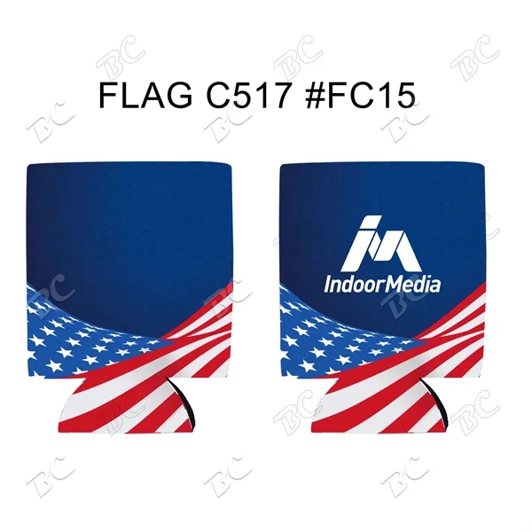 Flag Design Sublimated Collapsible Can Cooler - Image 2