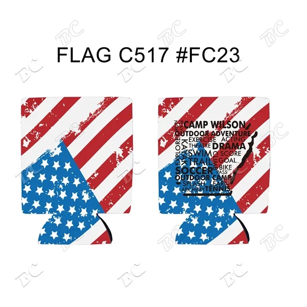 Flag Design Sublimated Collapsible Can Cooler - Image 4