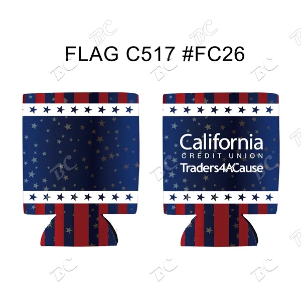Flag Design Sublimated Collapsible Can Cooler - Image 7